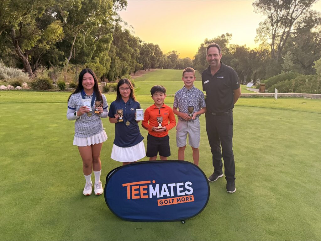 Tim Wood standing with the order of merit winners from the 4 tournament series